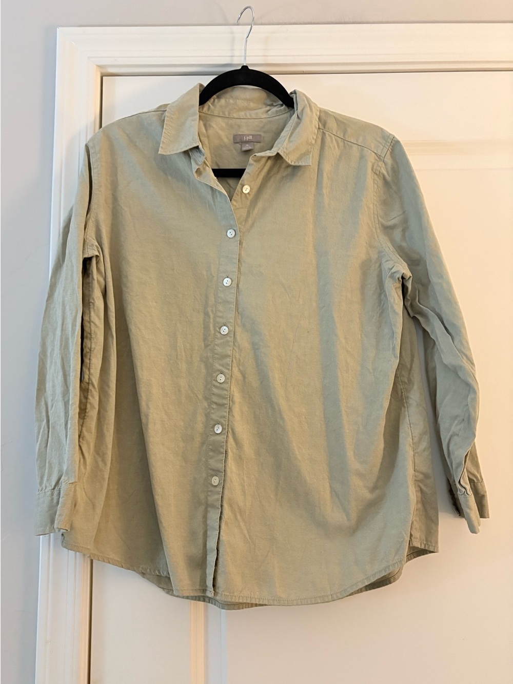 J.Jill Women’s Olive Green Cotton Button-Front Shirt